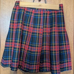 A. Byer Red and Black Plaid A-Line Skirt